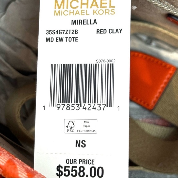 Michael Kors Medium Mirella Tote Bag Red Clay - Picture 9 of 9